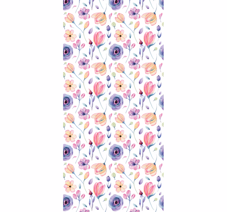 Papel tapiz floral patrón floral delicado púrpura - TenVinilo