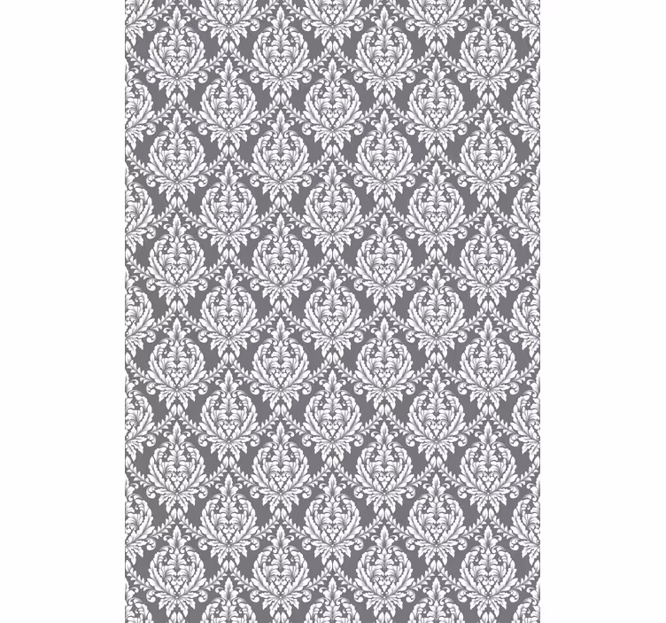 Papel tapiz recámara matrimonial patrón damasco gris - TenVinilo