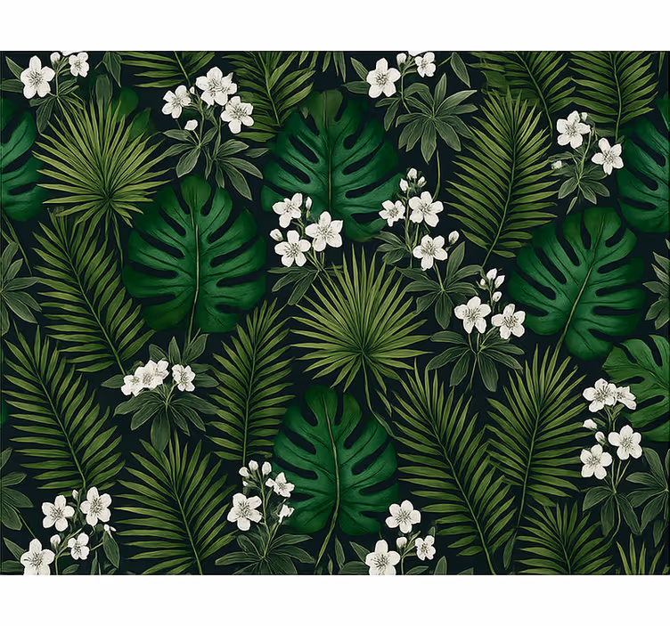 Papel tapiz para recámara naturaleza exótica verde - TenVinilo