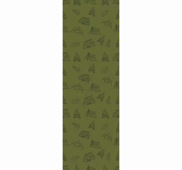 Papel tapiz para recámara montañas de campamento verdes - TenVinilo