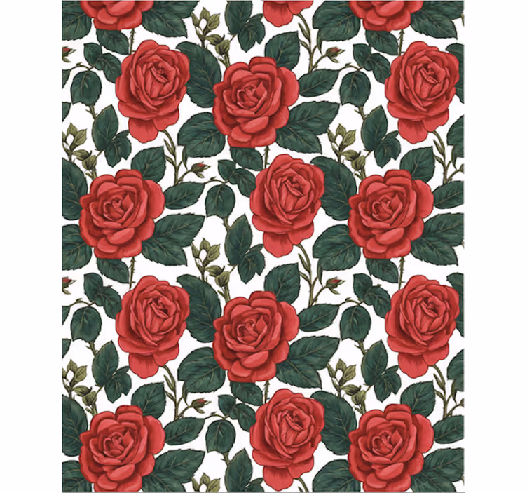 Papel tapiz flores rosas rojas ópticas - TenVinilo