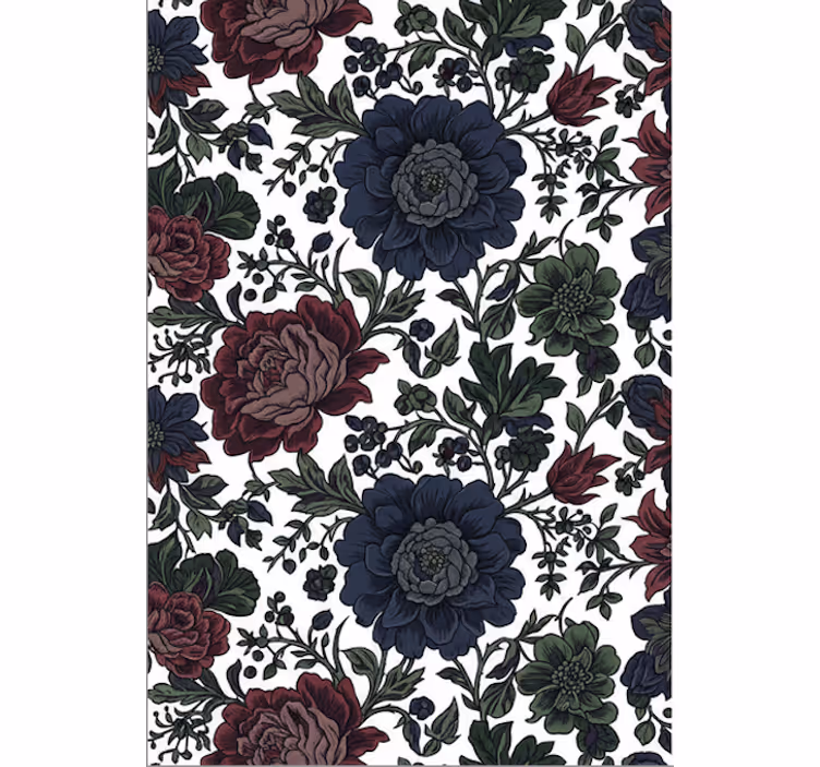 Papel tapiz flores oscuro y melancólico - TenVinilo