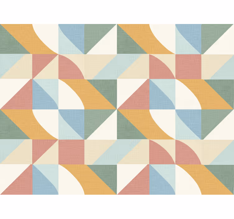 Papel tapiz rústico formas geométricas en colores suaves - TenVinilo