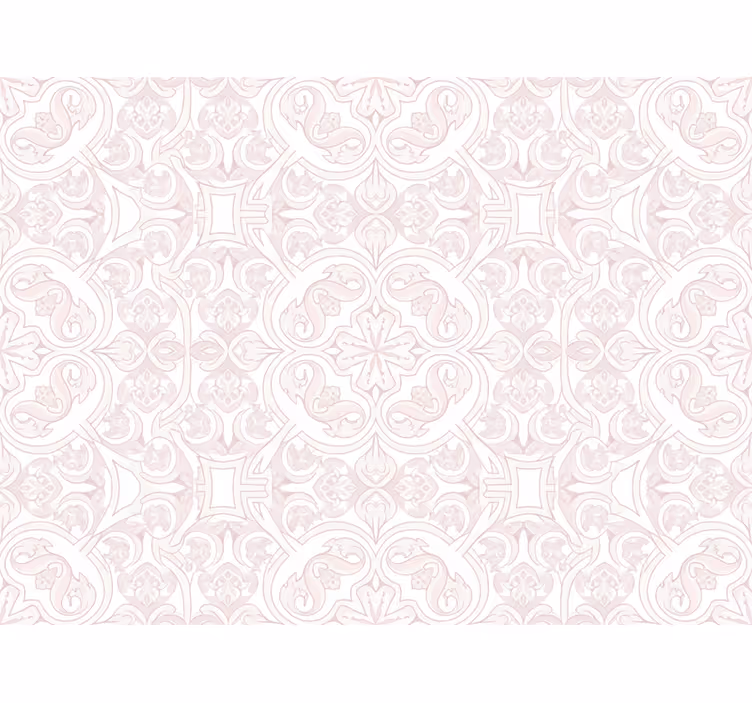 Papel tapiz arte patrón mediterráneo rosa claro - TenVinilo