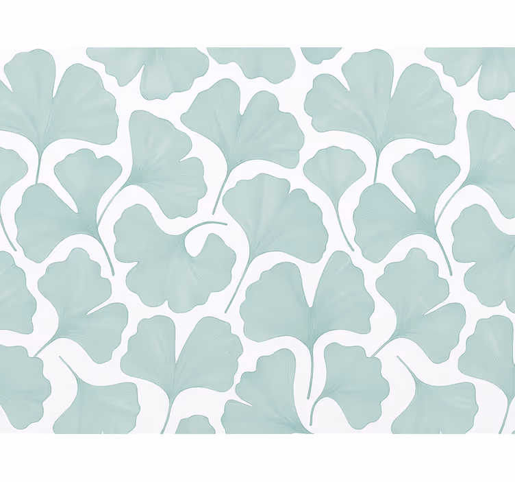 Papel tapiz hojas ginkgo en verde apagado - TenVinilo