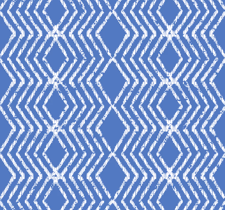 Papel tapiz azul diseño de zig zag - TenVinilo