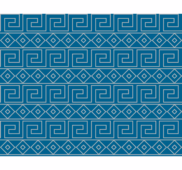 Papel tapiz azul diseño de greca - TenVinilo