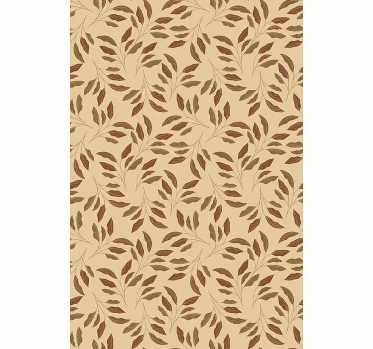Papel tapiz beige elegancia de hojas - TenVinilo