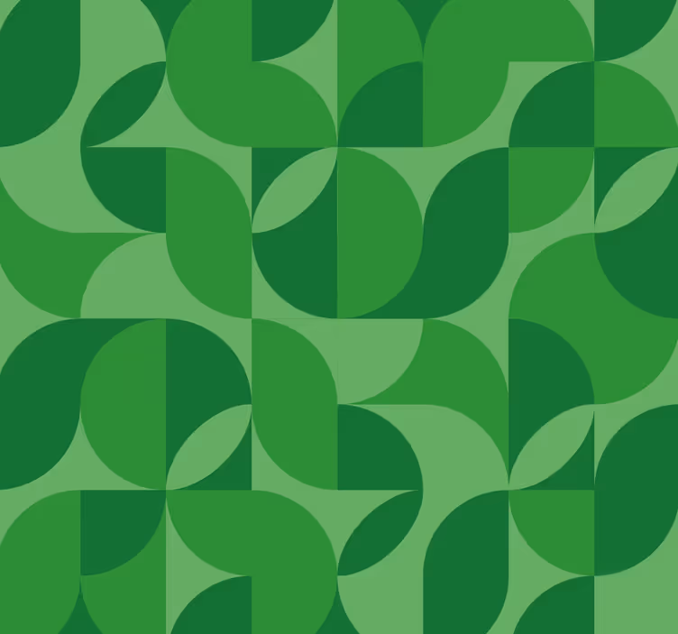 Papel tapiz verde geométrico retro - TenVinilo