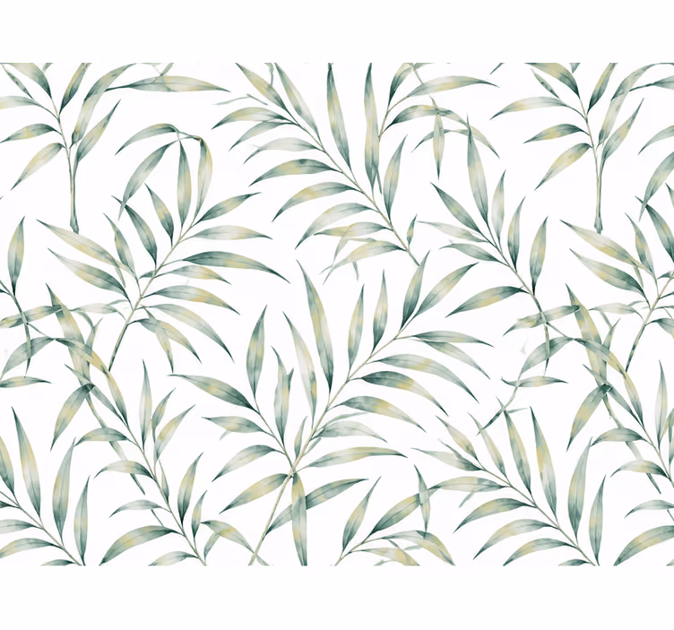 Papel tapiz cocina hojas tropicales elegantes - TenVinilo