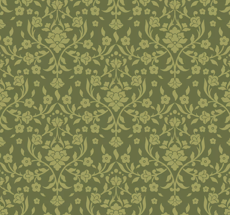 Papel pintado verde estilo inglés vintage - TenVinilo