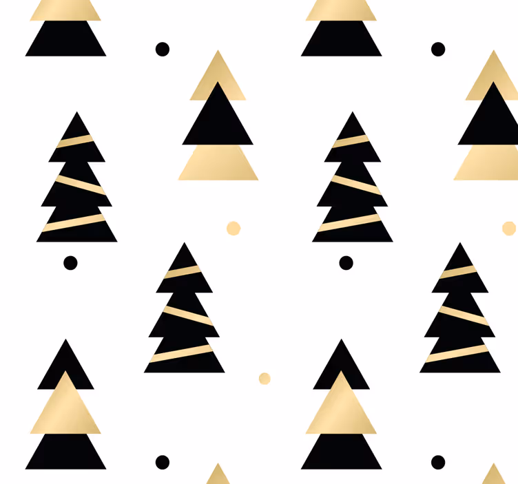 Papel pintado salón patrón árboles navideños - TenVinilo