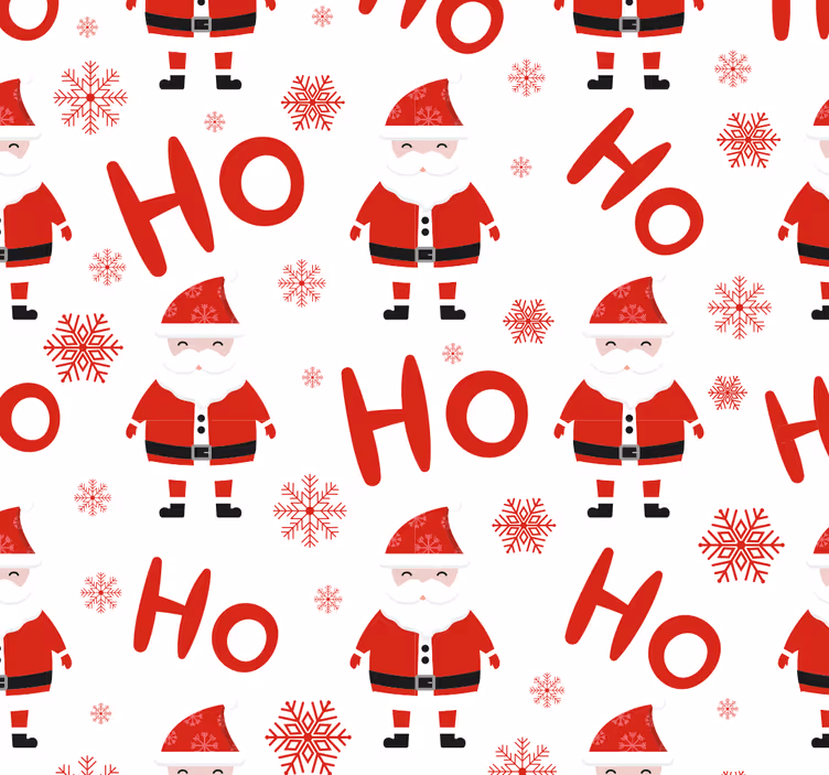Papel tapiz navidad patrón alegre de papá noel rojo - TenVinilo