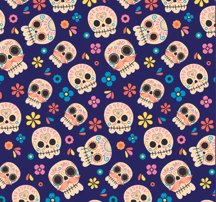 Papel pintado juvenil calaveras mexicanas - TenVinilo