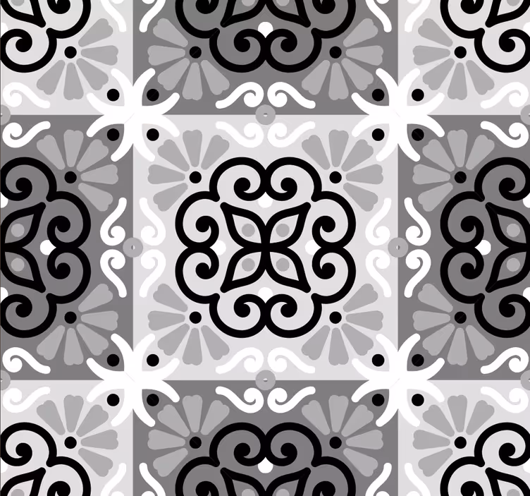 Papel pintado azulejos portugueses grises - TenVinilo