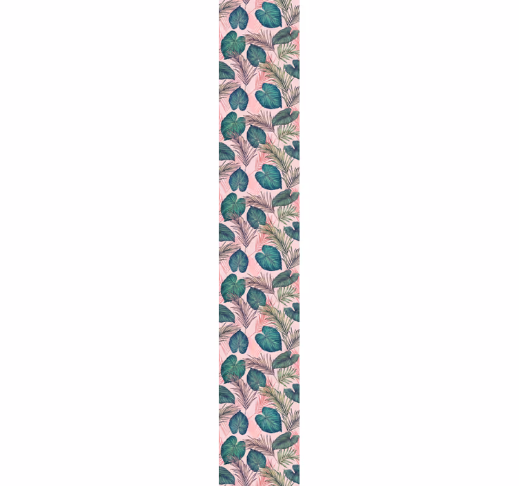 Papel pintado selva Hoja tropical rosa - TenVinilo