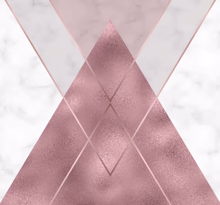 Papel pintado marmol triángulos rosa y gris - TenVinilo