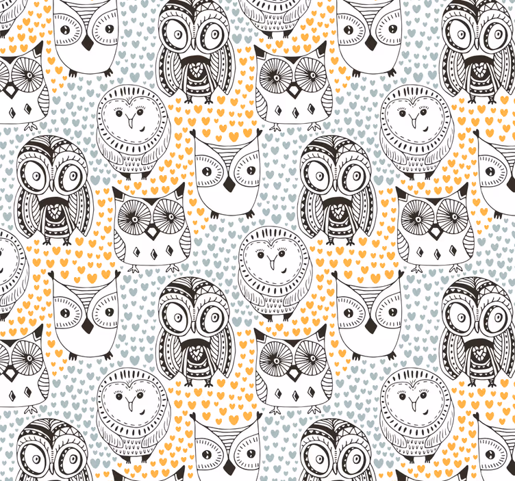 Papel tapiz animales motivo de patrón de búho - TenVinilo