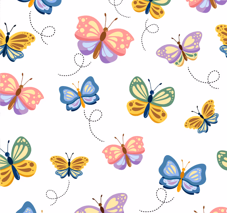 Papel pintado mariposas multicolores - TenVinilo