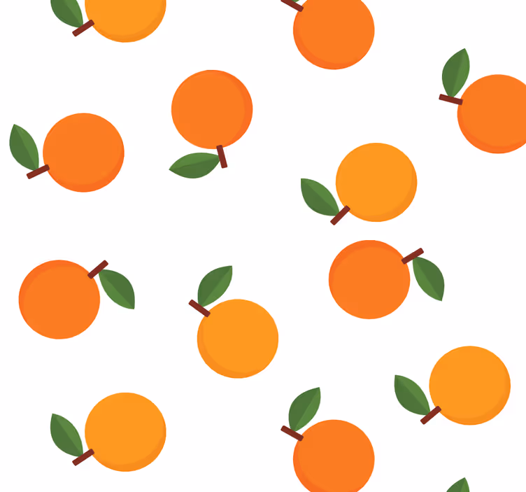 Papel pintado cocina patrón naranjas - TenVinilo