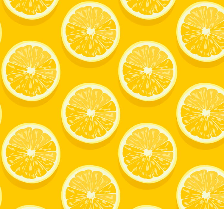 Papel pintado cocina rodajas de limones - TenVinilo
