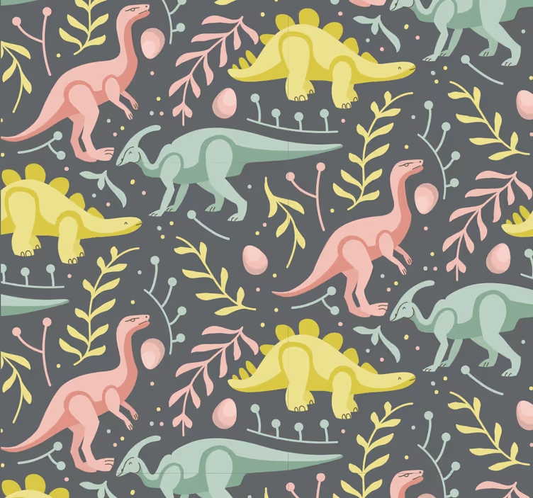 Papel pintado dinosaurios pastel - TenVinilo