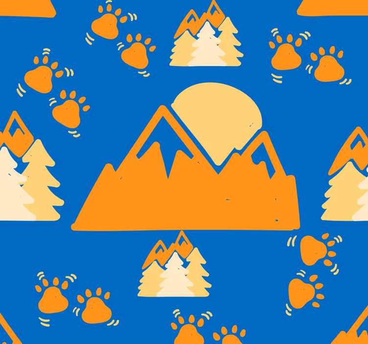 Papel pintado paisaje Huellas en la montaña - TenVinilo