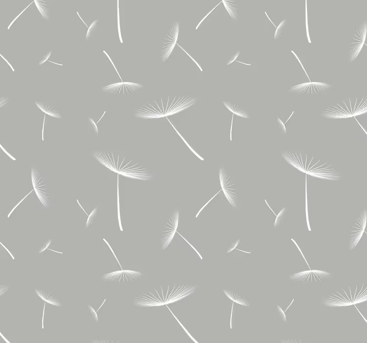 Papel pintado flores gris dientes de león - TenVinilo