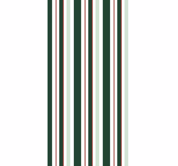 Papel pintado rayas verticales Anchas franjas verdes con rojo y b - TenVinilo