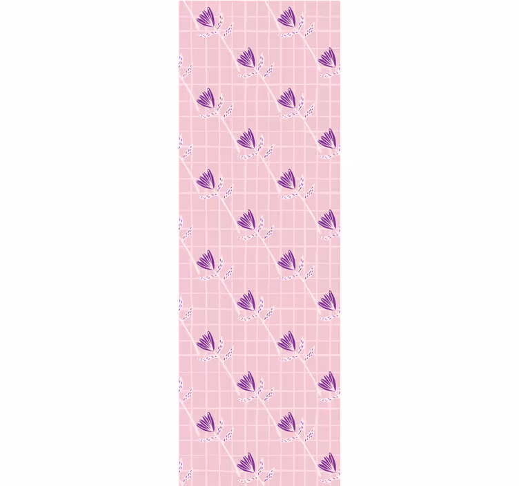 Papel pintado flores moradas en diagonal - TenVinilo