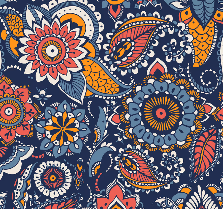 Papel tapiz ornamental paisley ornamental - TenVinilo