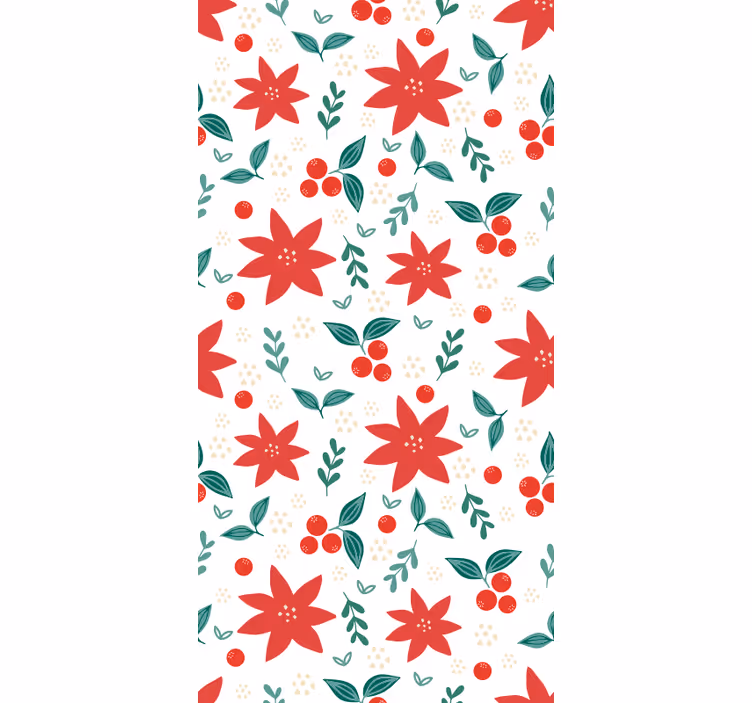 Papel pintado salón Flores de navidad - TenVinilo