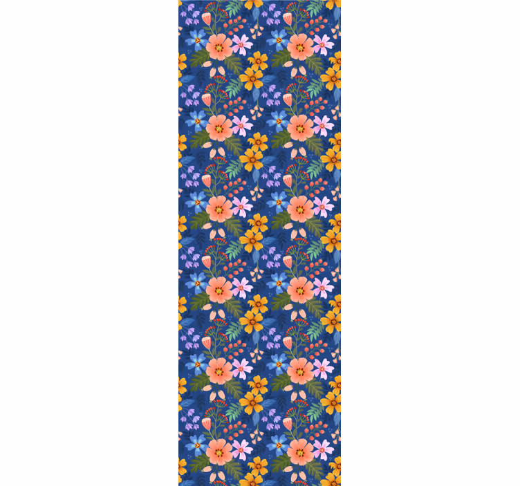 Papel tapiz flores patrón de ramo de flores - TenVinilo