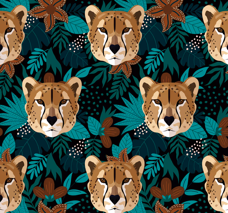 Papel tapiz animales patrón de guepardo de la selva - TenVinilo