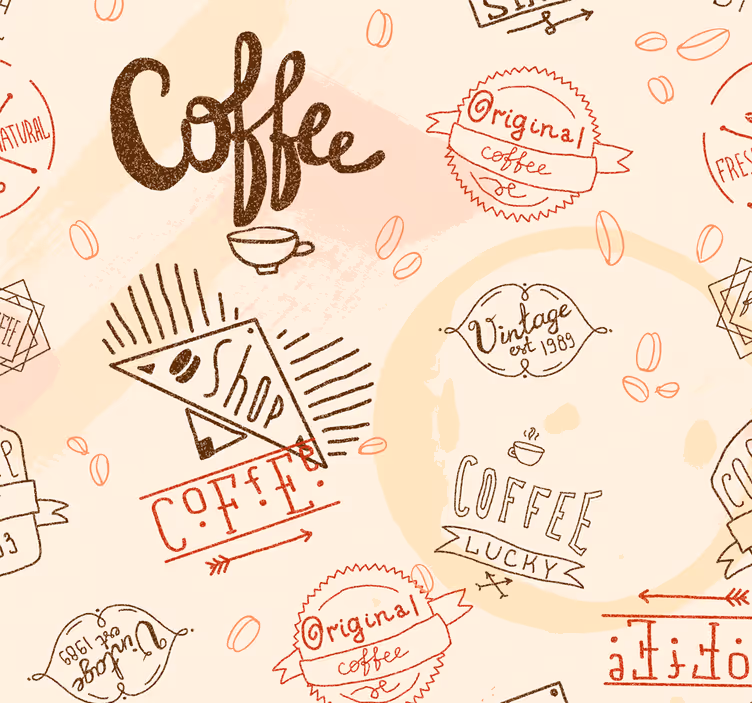 Papel pintado comedor Iconos de cafe - TenVinilo