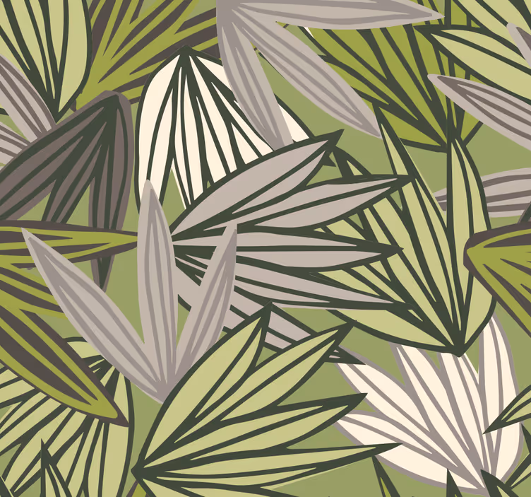 Papel pintado baño de hojas tropicales - TenVinilo