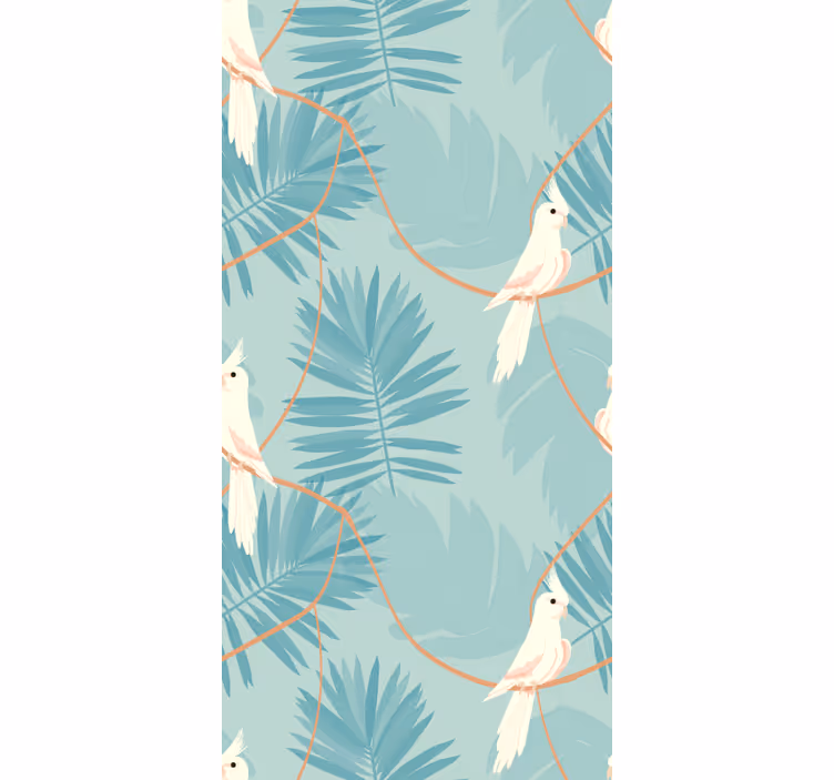 Papel tapiz pájaros motivo de aves tropicales - TenVinilo