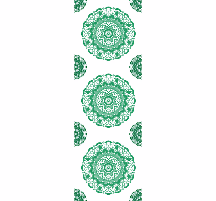 Papel pintado flores Flor de mandala verde - TenVinilo