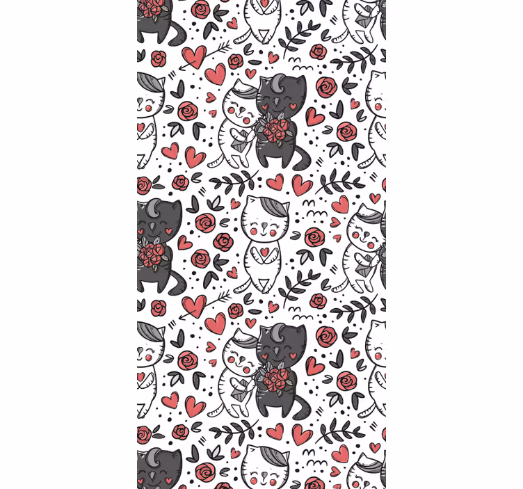 Papel pintado animal 2 gatos a la luz de la luna - TenVinilo
