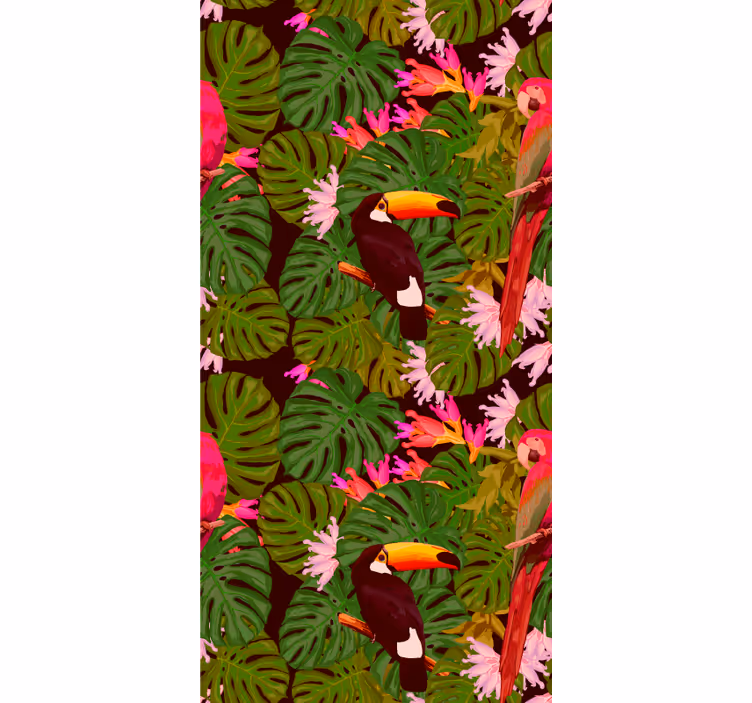 Papel pintado selva Elegantes plantas y animales - TenVinilo