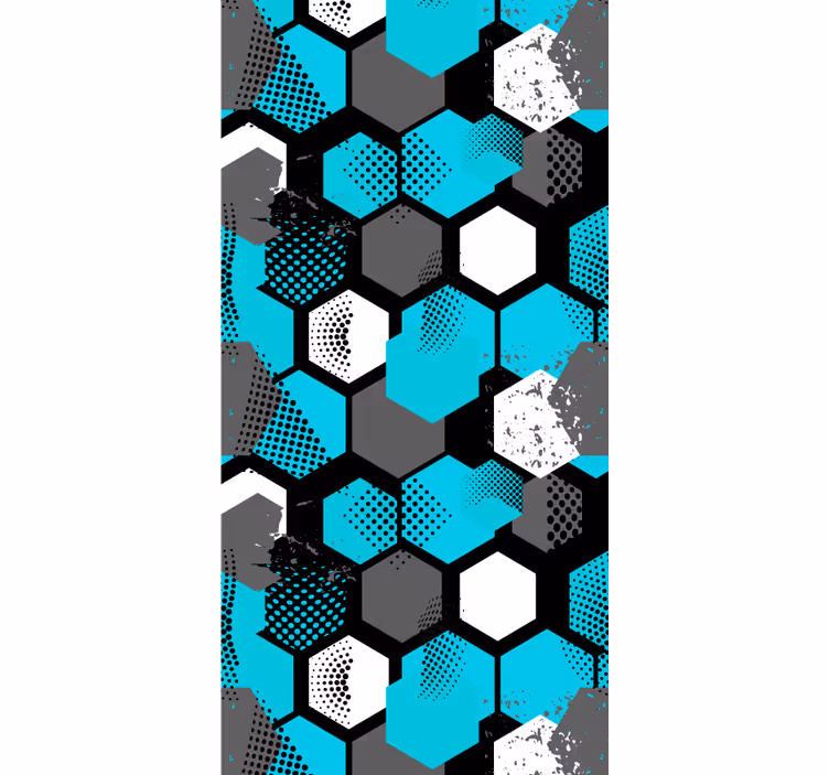 Papel pintado de arte Panal de miel diseño azul - TenVinilo