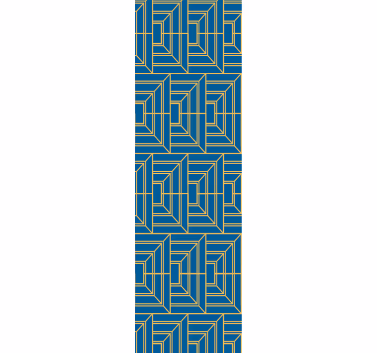 Papel pintado moderno Líneas doradas con fondo azul - TenVinilo