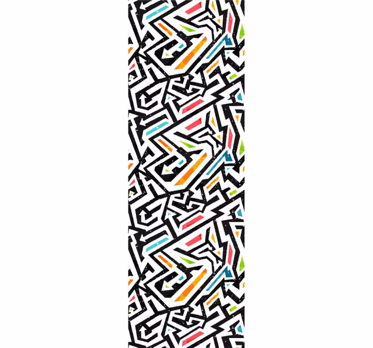 Papel pintado de arte Blanco y negro con parche de color - TenVinilo