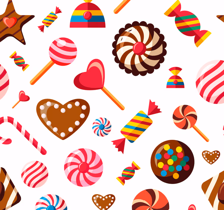 Papel pintado cocina con dulces coloridos - TenVinilo