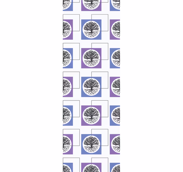 Papel tapiz para recámara diseño de árbol geométrico - TenVinilo