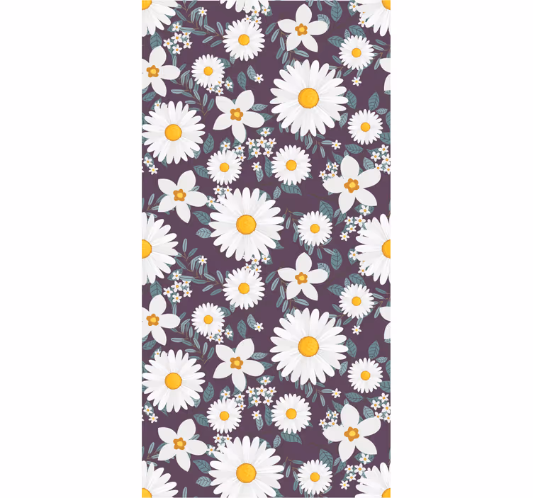 Papel pintado floral Pintado bonito estampado de flores - TenVinilo