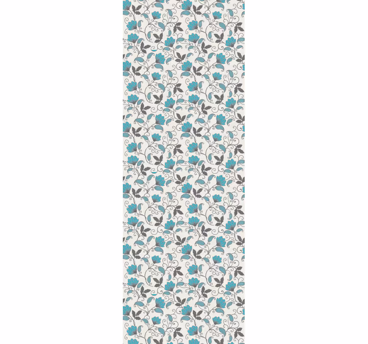 Papel tapiz floral inspiración de azulejos florales - TenVinilo