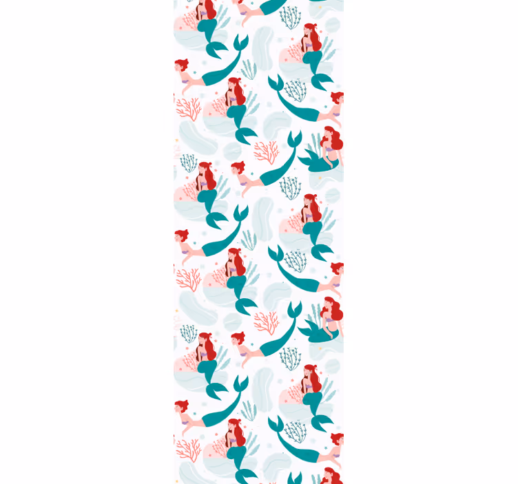 Papel tapiz peces paisaje marino sirena - TenVinilo