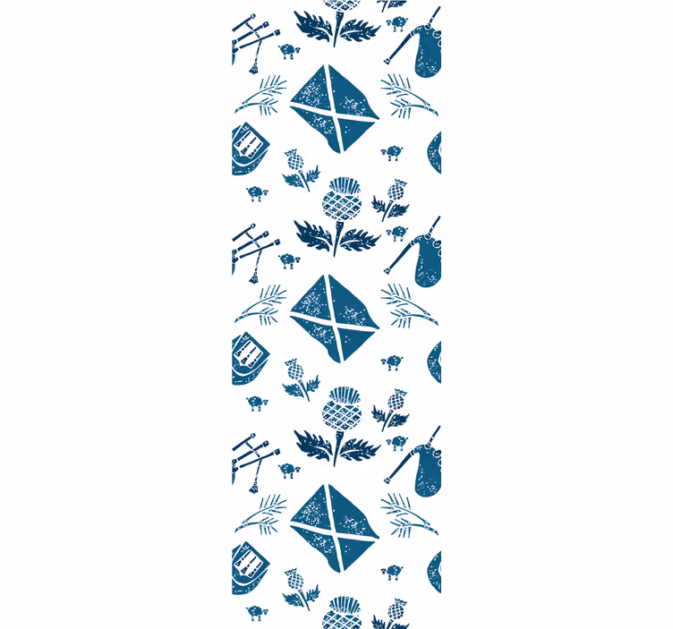 Papel pintado flores Cardo escocés azul - TenVinilo