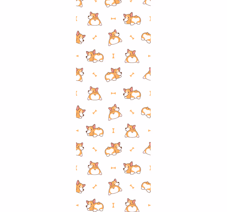 Papel tapiz perros corgis juguetones - TenVinilo
